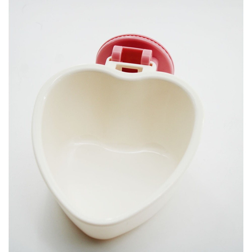 Choco Nose Mini Heart C607 Pet Feeder Bowl Pink Cream 8oz  Cage Mount